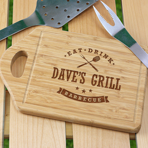 Eat, Drink, Barbecue Personalized Cutting Board L10363169X