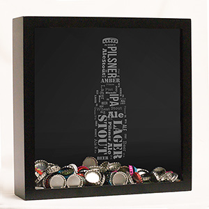 Image of Engraved Beer Bottle Word-Art Shadow Box
