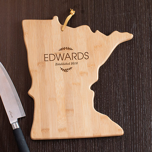 Personalized Family Name Minnesota State Cutting Board | Personalized Cutting Boards