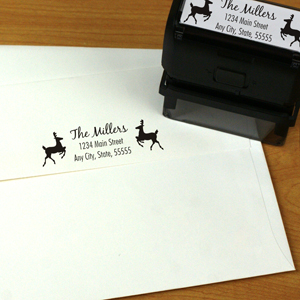 Image of Personalized Reindeer Self Inking Address Stamper