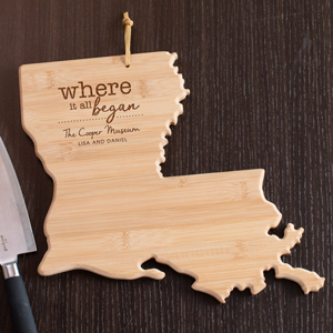 Engraved Where It All Began Louisiana State Cutting Board | Personalized Cutting Boards