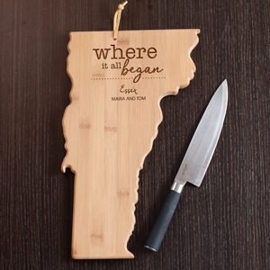 Engraved Where It All Began Vermont State Cutting Board | Personalized Cutting Boards