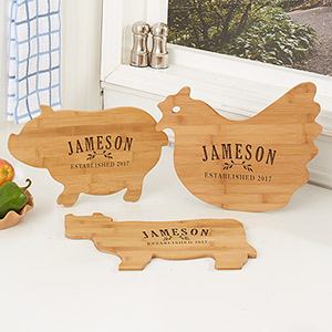 Engraved Family Established Animal Cutting Board | Personalized Cutting Boards