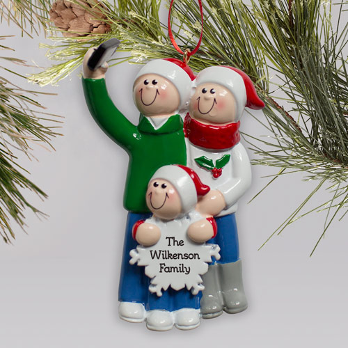 Engraved Selfie Family Ornament | Family Christmas Ornaments Personalized