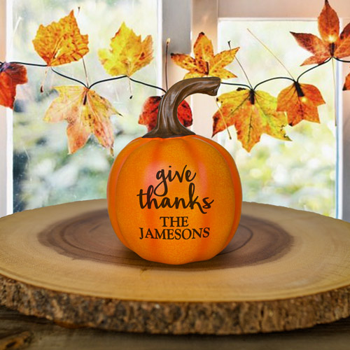 Personalized Give Thanks Pumpkin