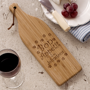 Image of Engraved Wine Bottle Cheese Board