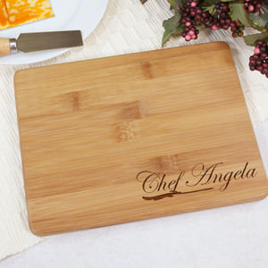 Image of Engraved Chef Bamboo Cheese Board