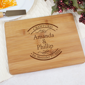 Engraved Established In Bamboo Cheese Board | Personalized Cutting Boards