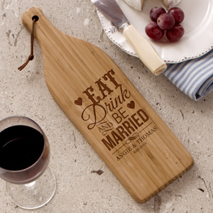 Image of Engraved Be Married Wine Bottle Cutting Board