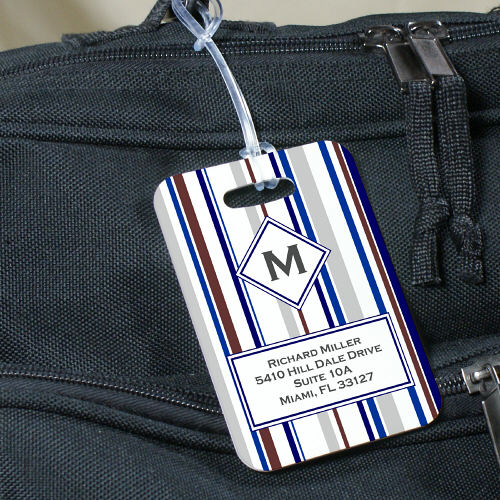 Personalized Striped Luggage Tag