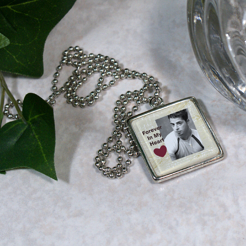 Personalized Memorial Photo Square Frame Necklace | Memorial Gifts