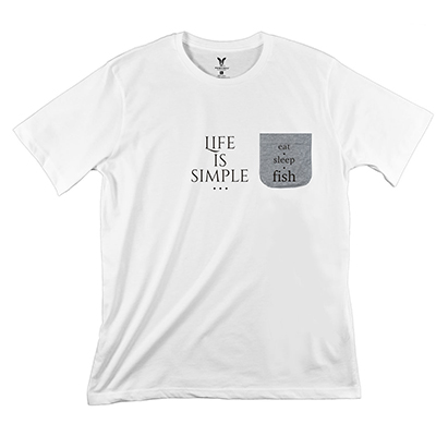 Life Is Simple Fish Pocket T-Shirt PT311294X