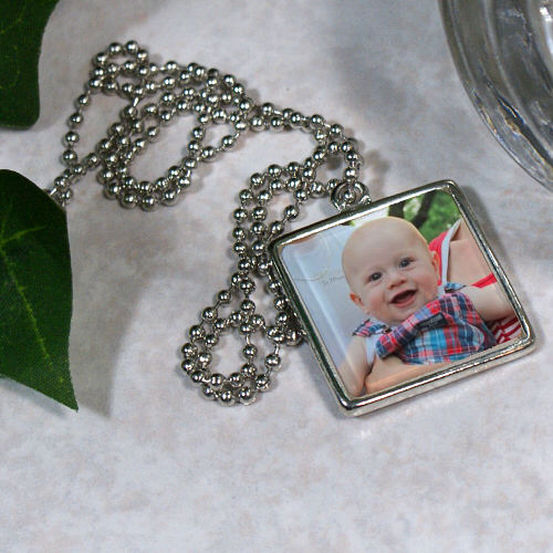 Picture Perfect Baby Photo Square Frame Necklace Mommy Necklace