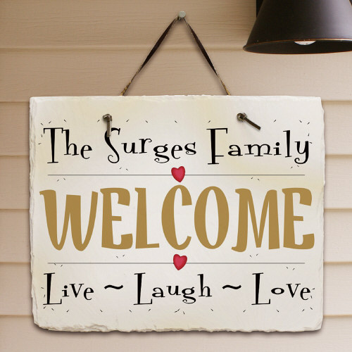 Live, Laugh, Love Personalized Slate Plaque | Personalized Welcome Signs