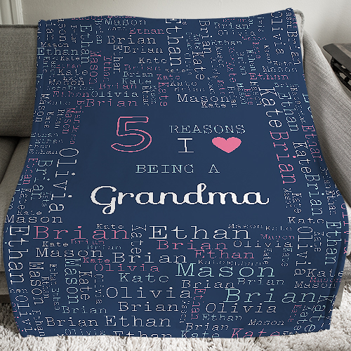 Personalized Reasons Why Word-Art Throw | Personalized Grandma Gifts