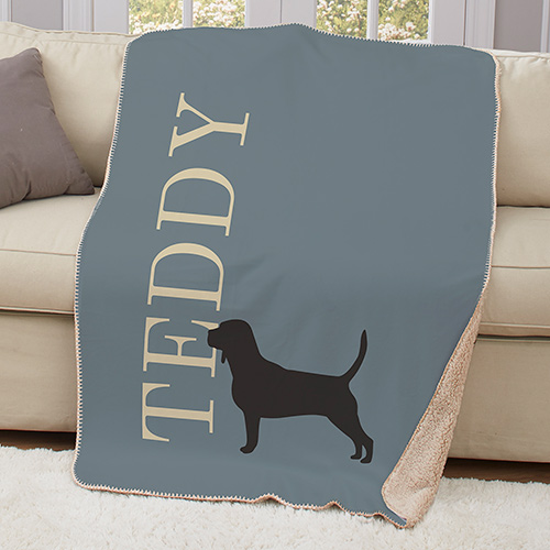 Personalized Dog Breeds Sherpa Blanket | Personalized Pet Throw Blanket