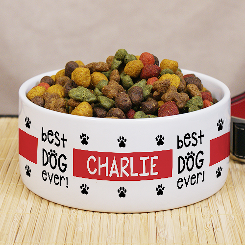 Personalized Best Dog Ever Pet Food Bowl GiftsForYouNow