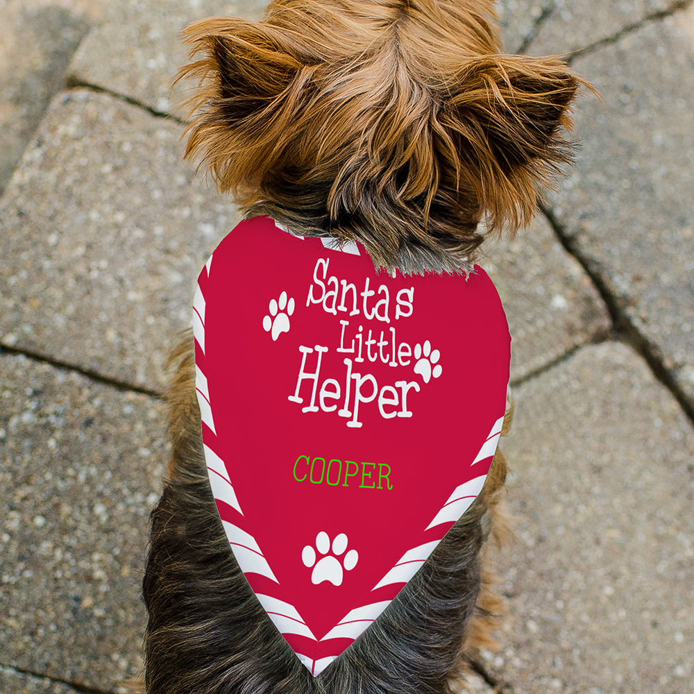 Santa's Little Helper Pet Bandana | Personalized Dog Bandanas