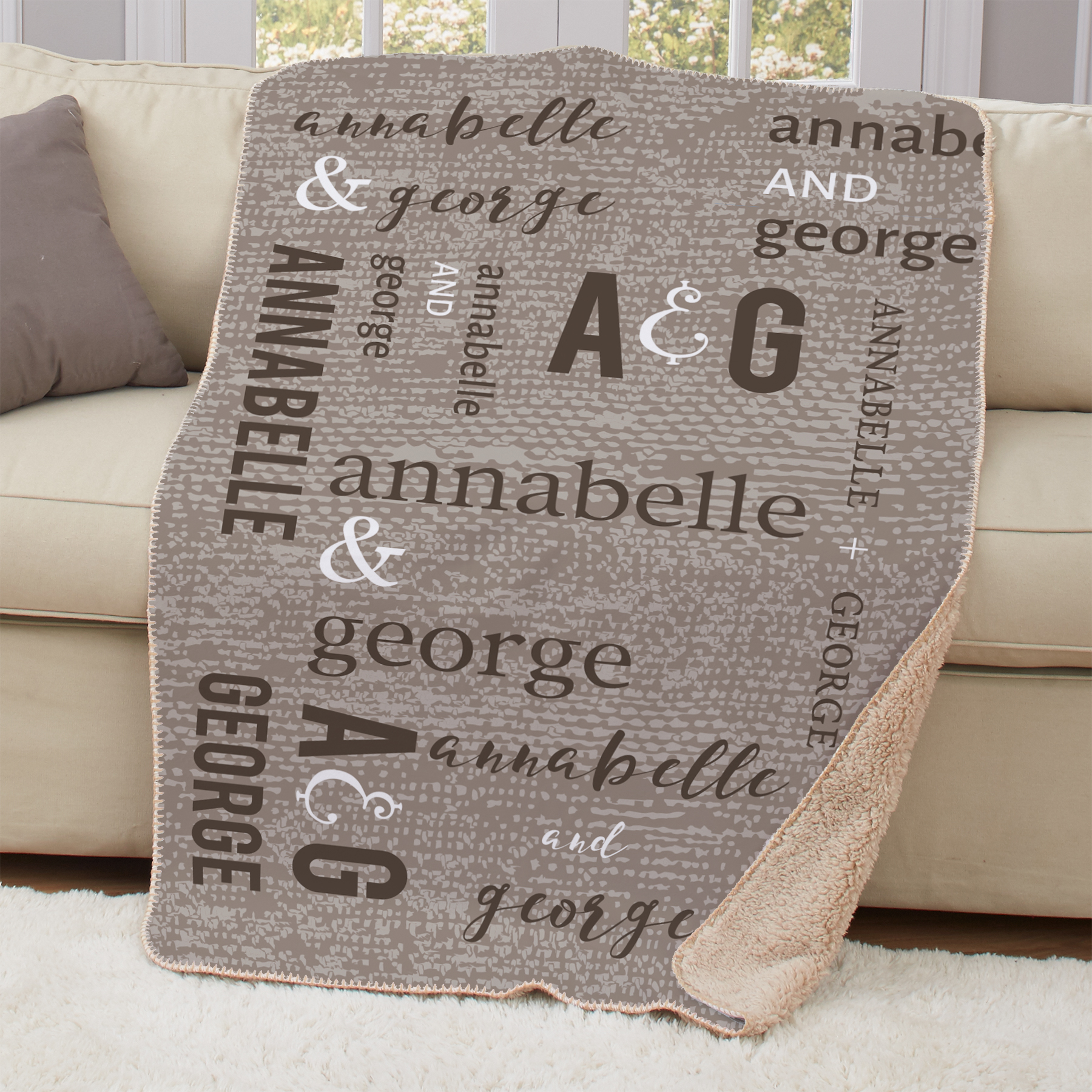 Personalized Couples Wedding Sherpa Blanket | Personalized Wedding Blanket