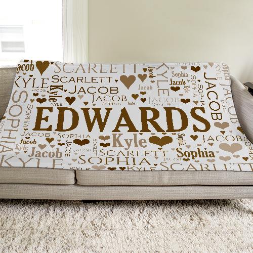 Personalized Family WordArt Throw GiftsForYouNow
