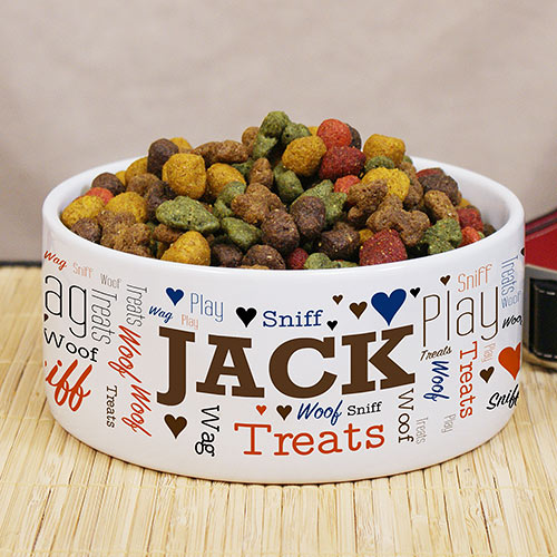 Image of Personalized Pet Word-Art Bowl