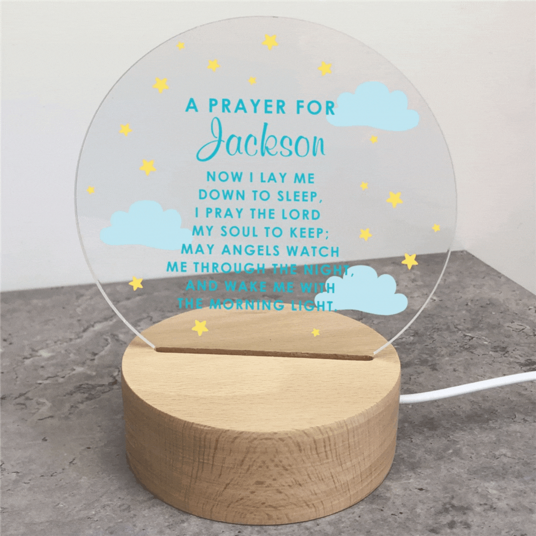 Personalized Prayer Round Light Up Sign
