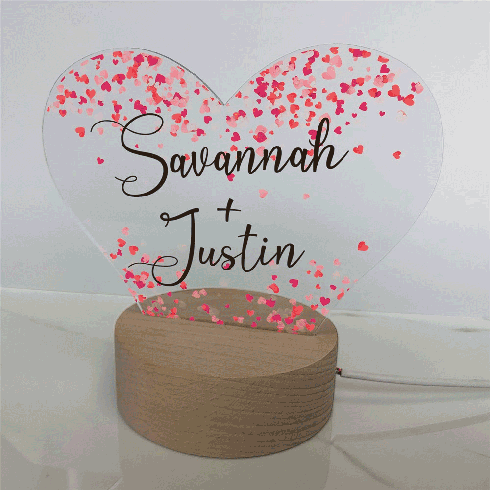 Personalized You Are Loved Light Up Heart Shaped Sign 