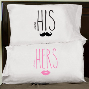 Personalized His and Hers Pillowcase Set | Valentine Pillow Cases