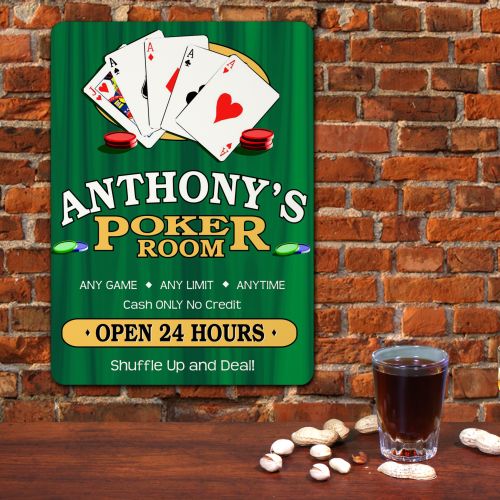 Poker Room Personalized Wall Sign | Mancave Gifts