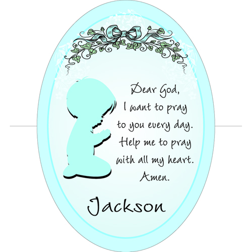 Boy's Bedroom Personalized Prayer Cross | Personalized Baptism Gifts