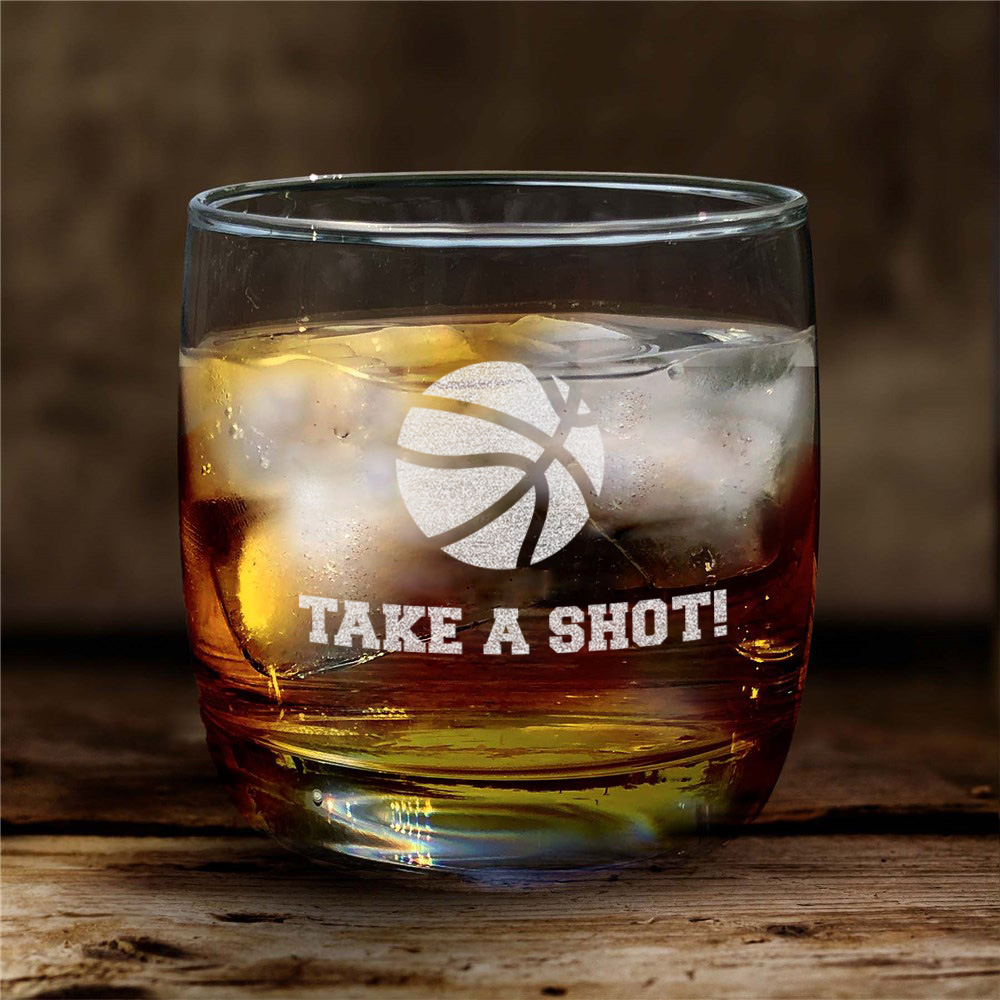 Sports Icon Custom Message Whiskey Glass