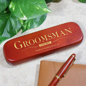 Image of Personalized Groomsman Rosewood Pen Set