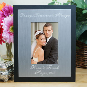 Engraved Today, Tomorrow & Always Black And Silver Wedding Frame M27383