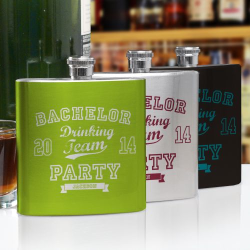 Personalized Bachelor Drinking Team Flask | Personalized Groomsmen Flasks