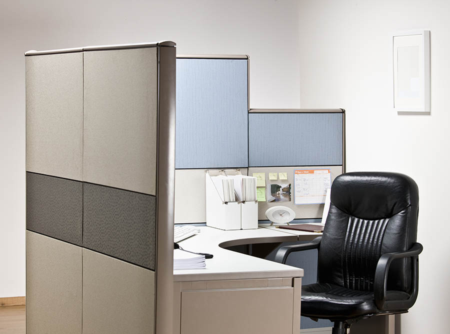 cubicle with office chair