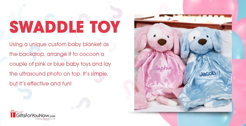 gender reveal swaddle toy