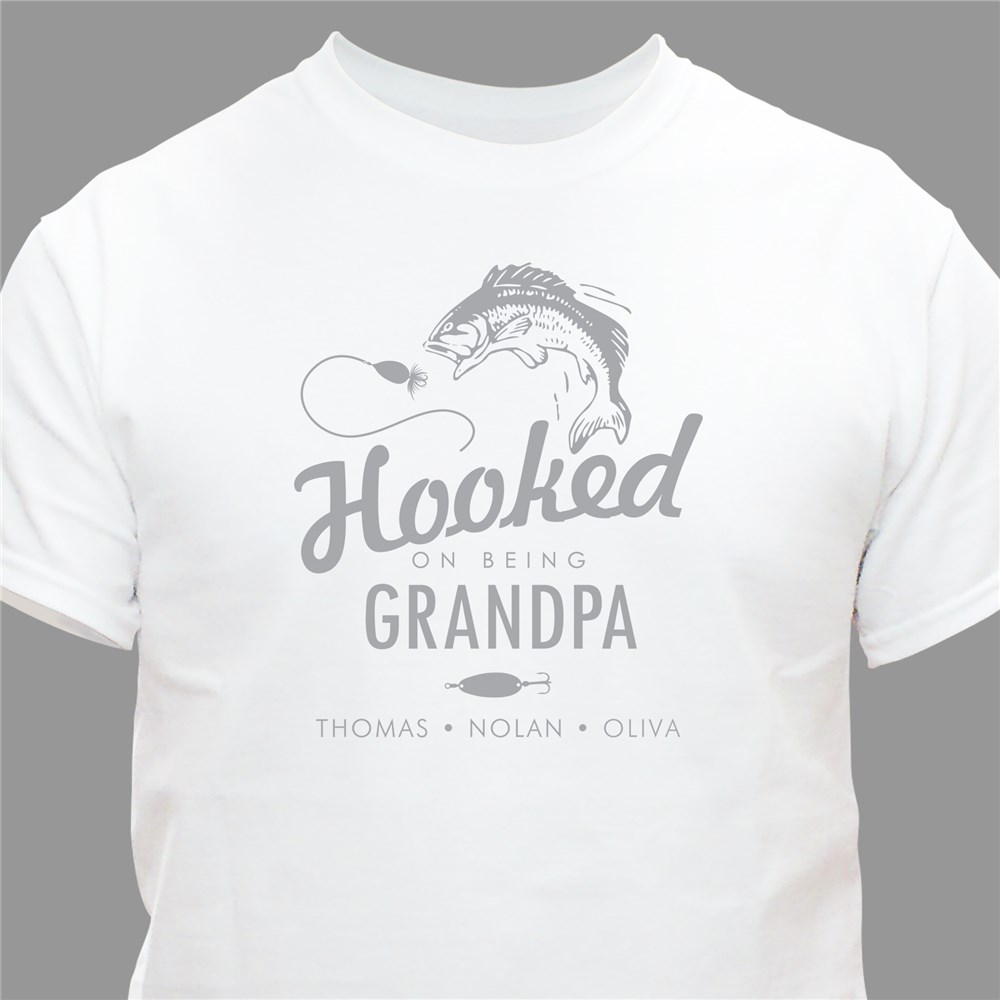 Hooked On Grandpa Personalized T-Shirt