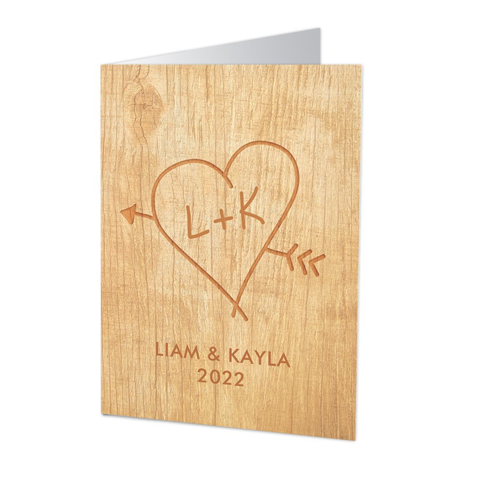 Personalized Carved Initial Cards | Personalized Valentine’s Day Cards