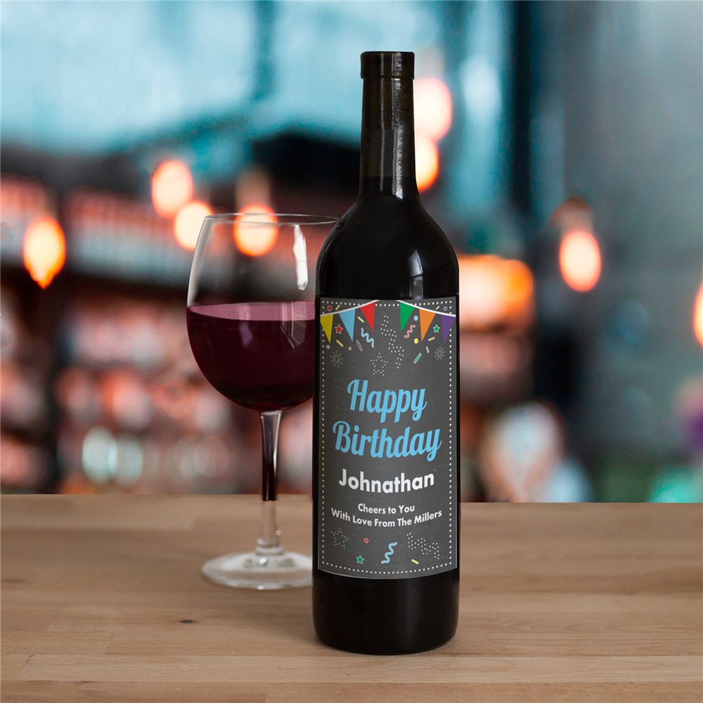 Personalized Chalkboard Birthday Wine Bottle Labels 11052311X