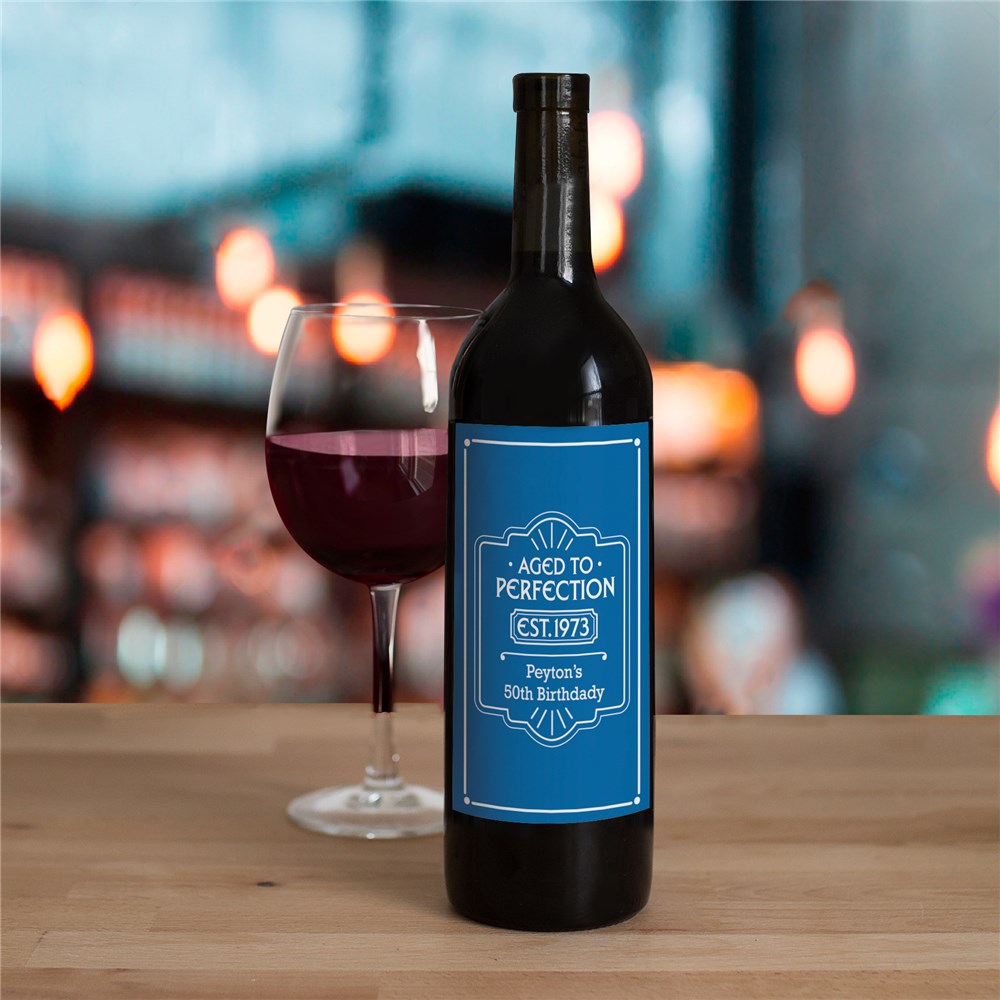 Personalized Aged to Perfection Wine Bottle Labels | Personalized Gifts for Him