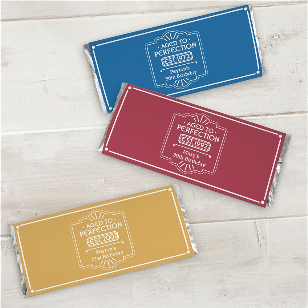 Personalized Aged to Perfection Candy Bar Wrappers 11052615X