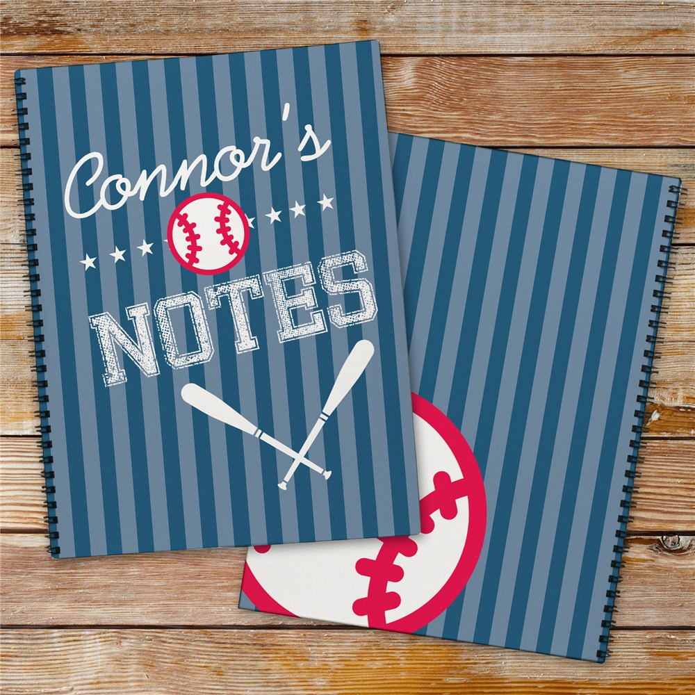 Personalized Baseball Notebook Set GiftsForYouNow
