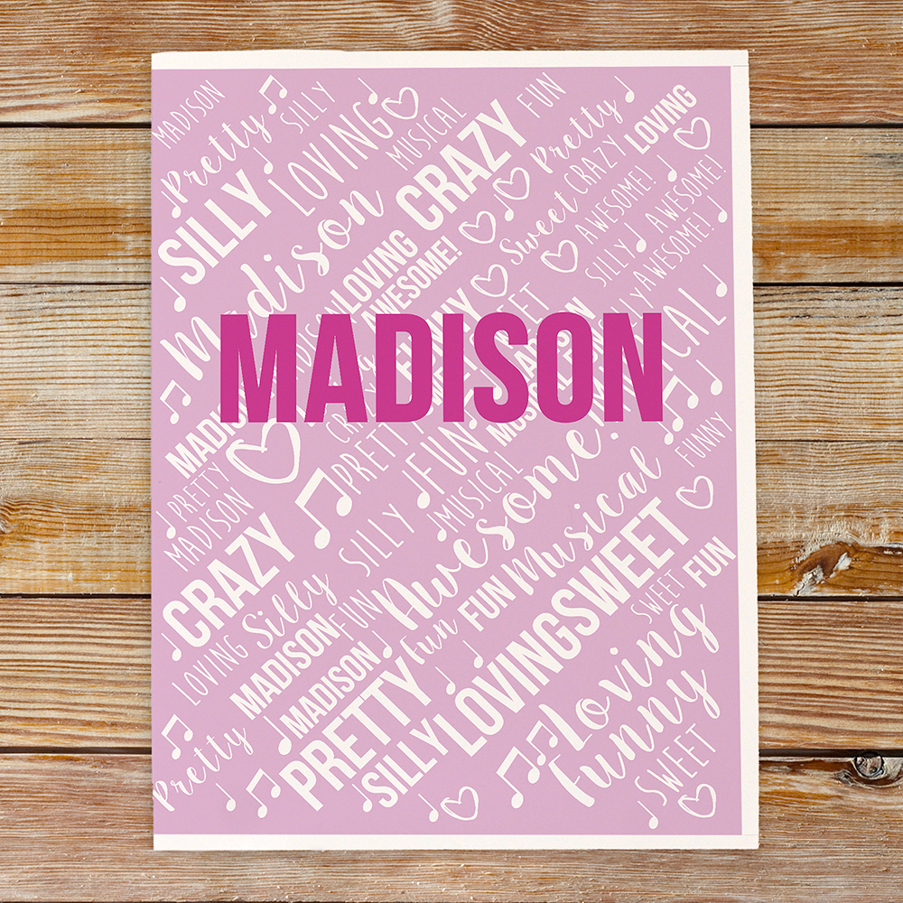 Personalized Folder Set With Any Name Word-Art | Personalized Back To School Supplies
