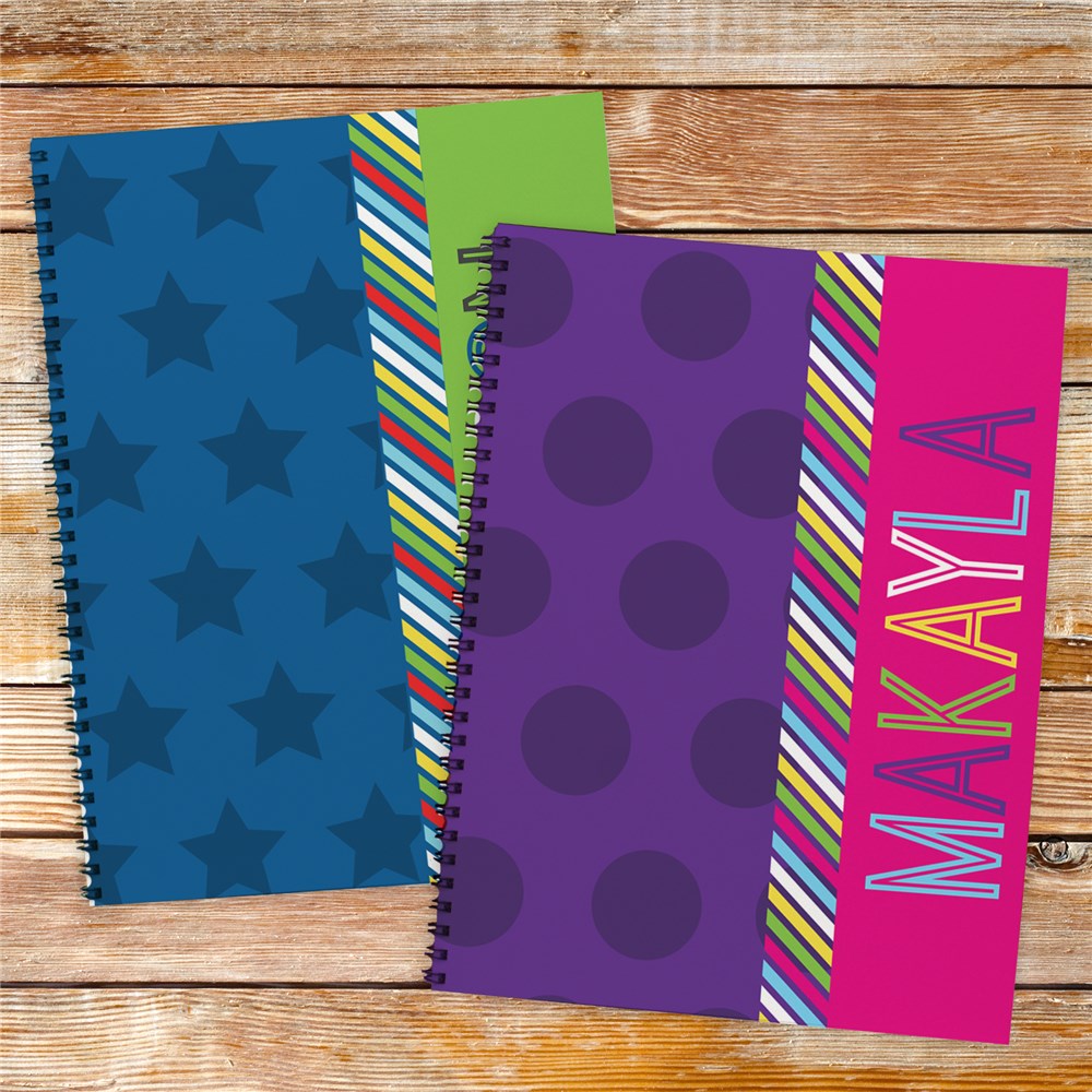 Stripe Personalized Notebook Set of 2 GiftsForYouNow