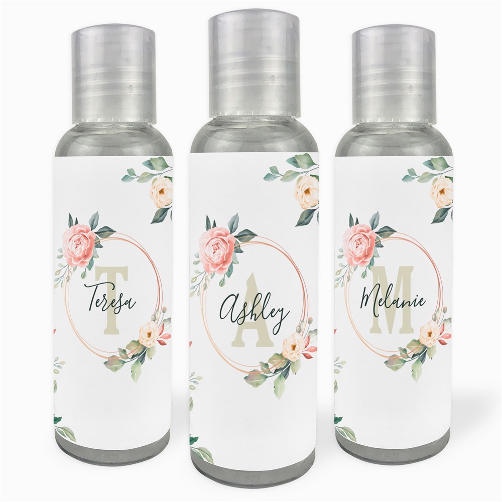 Personalized Floral Name & Initial Hand Sanitizer
