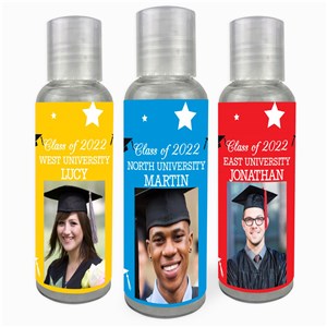 Personalized Stars & Caps Graduation Hand Sanitizer