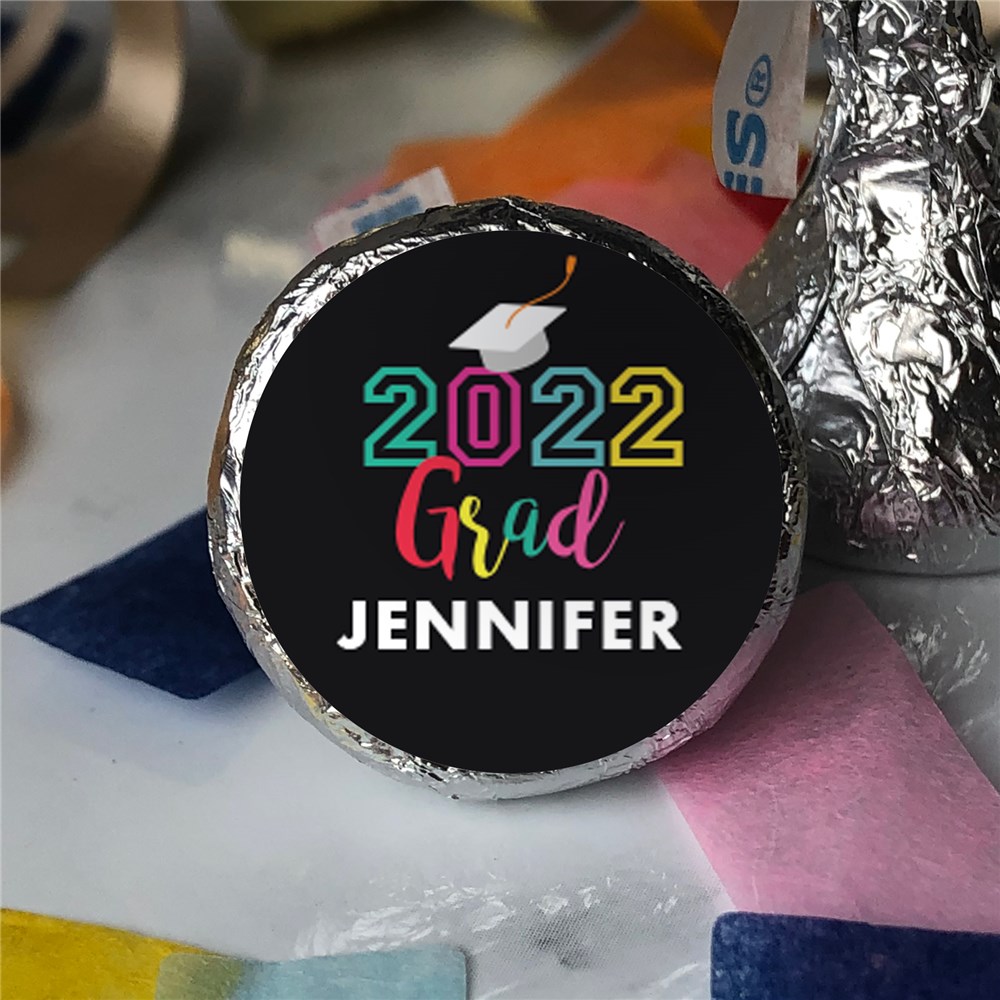Personalized Colorful Grad Candy Labels