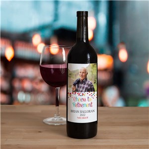 Personalized Cheers to Retirement Wine Bottle Labels