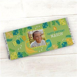 Personalized Dinosaur Birthday Candy Bar Wrappers with Photo