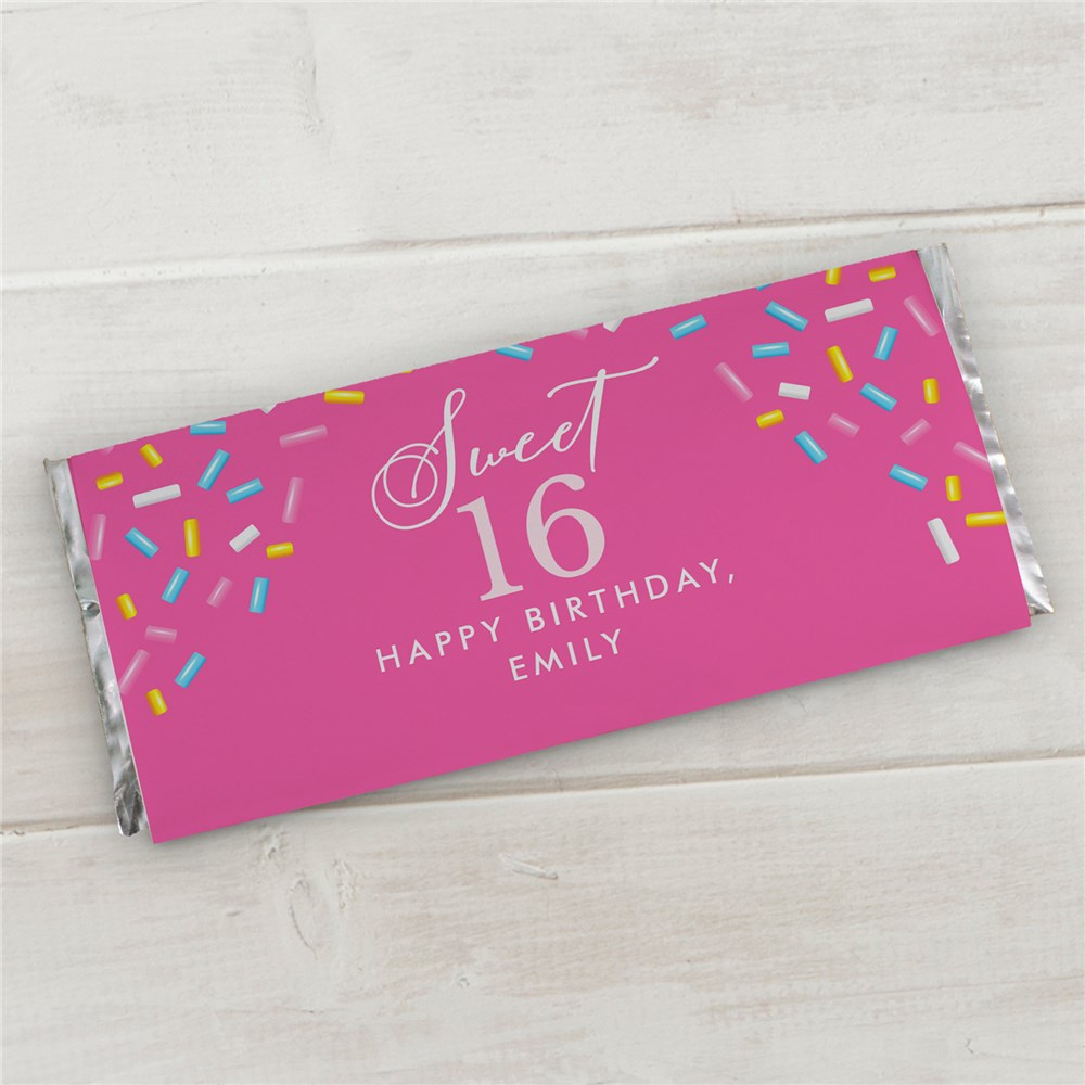 Personalized Sweet 16 Candy Bar Wrappers
